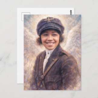 Bessie Coleman Portrait Painting - Angelcore Style Vykort