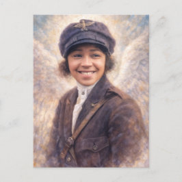 Bessie Coleman Portrait Painting - Angelcore Style Vykort