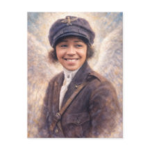 Bessie Coleman Porträttmålning - Angelcore-stil
