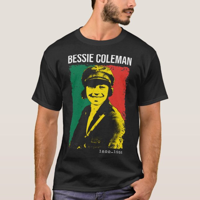 Bessie Coleman - Svart historikmånad T Shirt (Framsida)