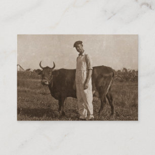 Bessie kon och henne Farmer. Visitkort