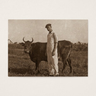 Bessie kon och henne Farmer. Visitkort