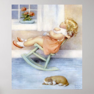 Bessie Pease Guttman Aditable Little Småbarn Girl Poster