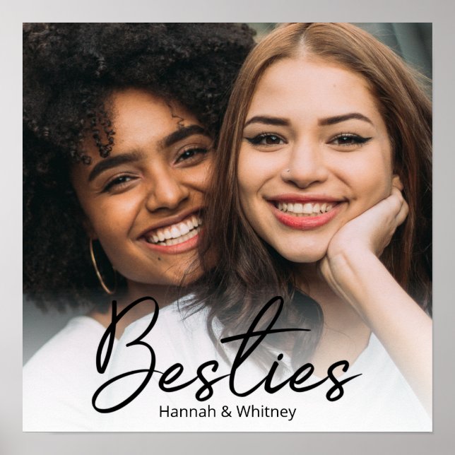 Bessties Script Anpassningsbar Photo Poster (Framsidan)