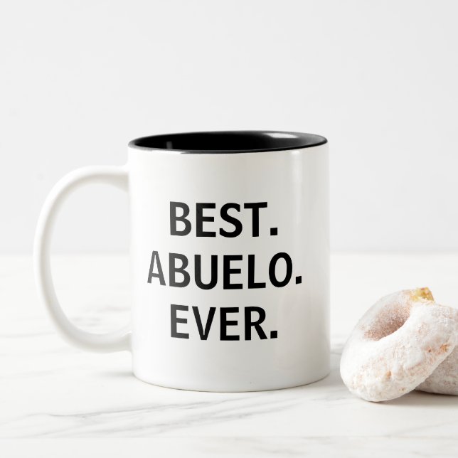 Best Abuelo Ever Spanish Grandfather Två-Tonad Mugg (Med munk)