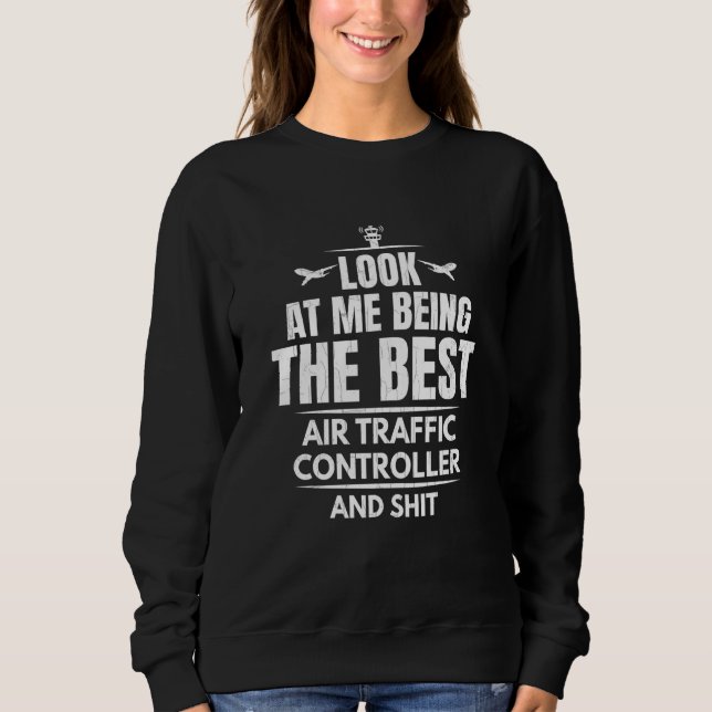Best Air Traffic Controller Aviation Airplane Grap T Shirt (Framsida)