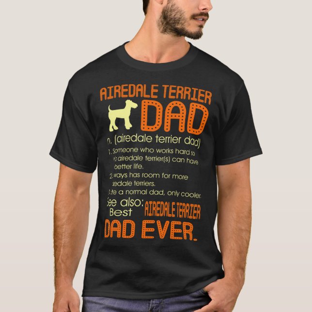 Best Airedale Terrier Pappa Alltid Far Pappor skal T Shirt (Framsida)