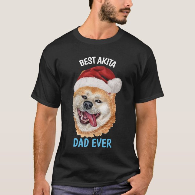 Best Akita Pappa någonsin T-Shirt (Framsida)