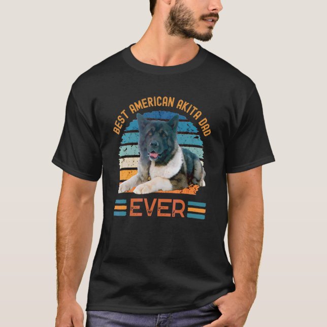 Best American Akita Dad Ever Dog Father's Day Tee (Framsida)