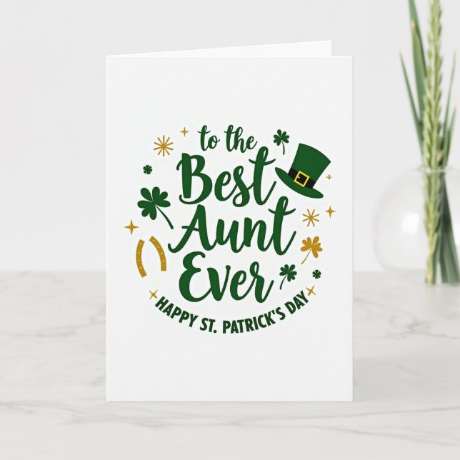 Best Aunt St Patricks Day Card Kort (Framsida)