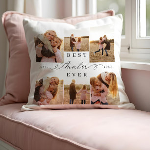 Best Auntie All Elegant Script Photo Collage Kudde