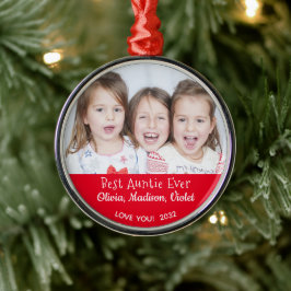 Best Auntie All Personlig Photo jul Julgransprydnad Metall