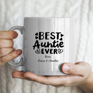 "Best Auntie ever" med personlig barn namn Kaffemugg