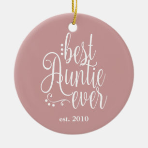 Best Auntie någonsin Mauve Julgransprydnad Keramik
