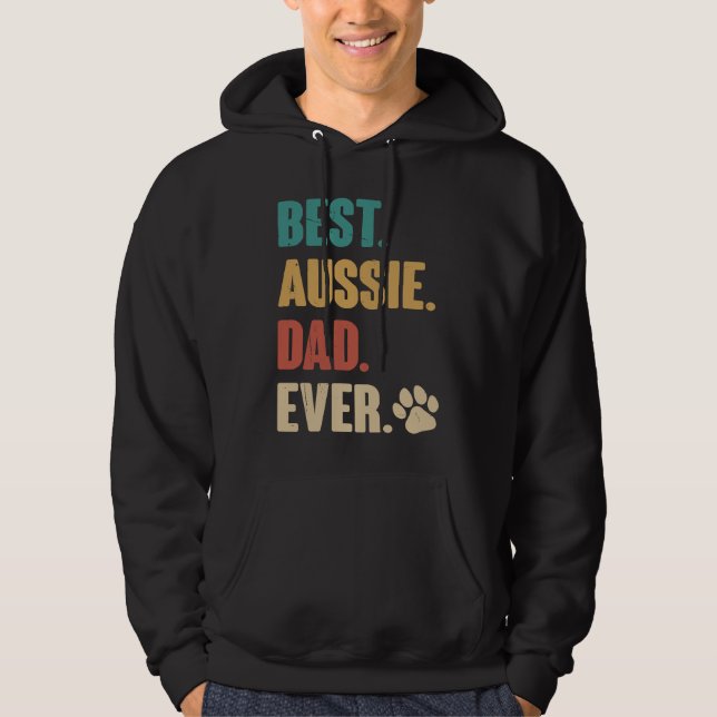 Best Aussie Dad  Australian Shepherd Dog Hoodie (Framsida)