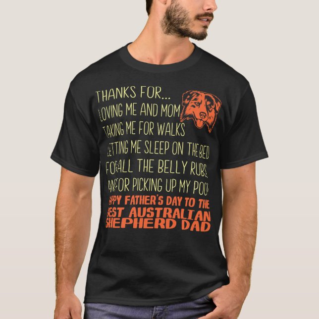 Best Australian shepherd Fars dag Gift T Shirt (Framsida)