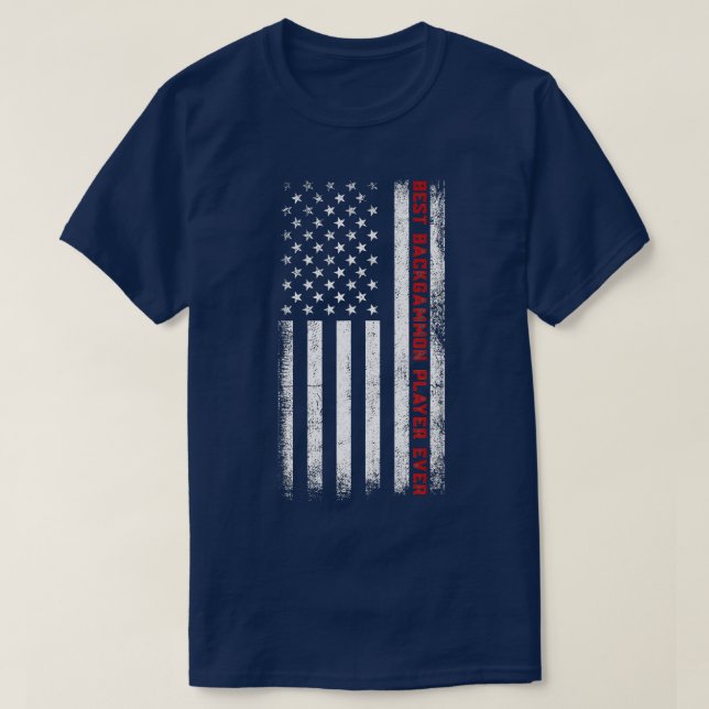Best Backgammon Player All American Flagga Backgam T Shirt (Design framsida)