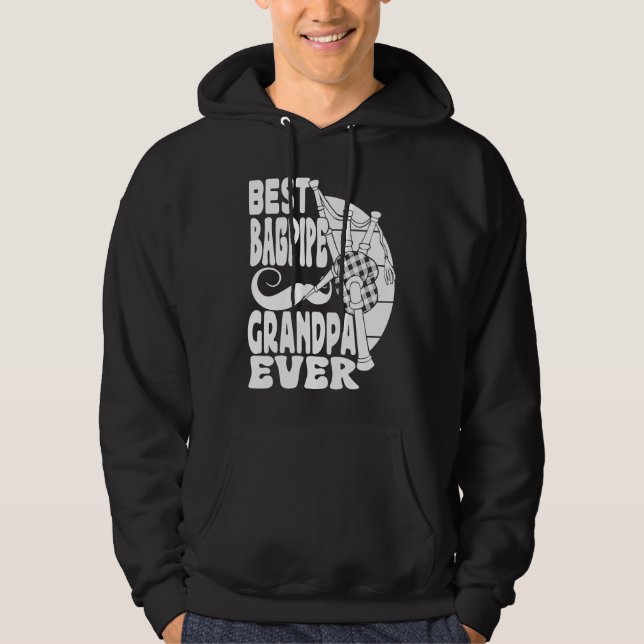 Best Bagpipe Grandpa Ever Bagpiper Musician Bagpip Hoodie (Framsida)
