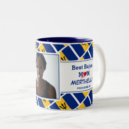 BEST BAJAN MORSA Personlig Barbados Flagga Photo Två-Tonad Mugg