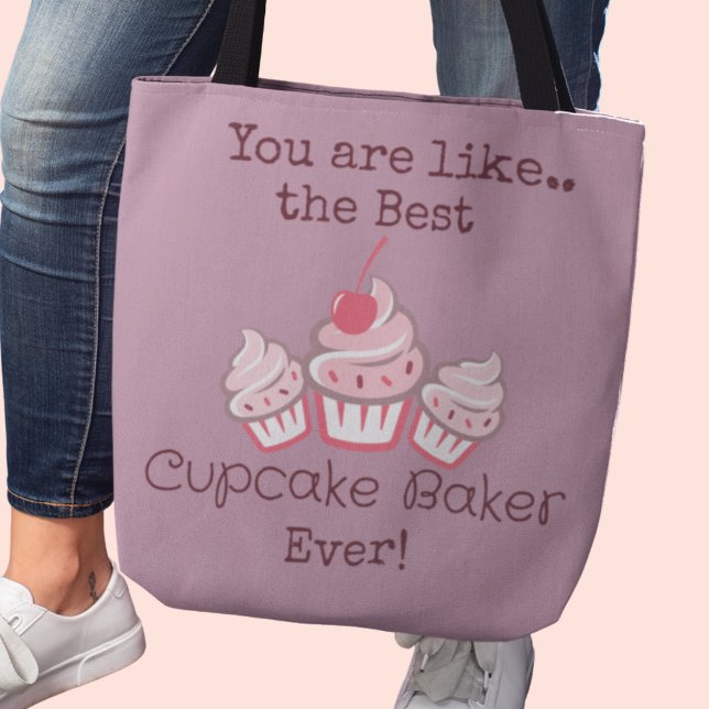 Best Baker Cuptårta Maker Crossbody Tote Bag Tygkasse (You are like the best Cupcake Baker Ever! tote bag)