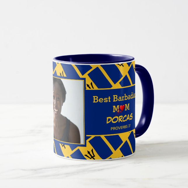 BEST BARBADIAN MORSA Anpassningsbar Barbados Flagg Mugg (Framsida höger)