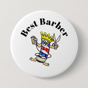 Best Barber Button - Barber Pole-tecken Knapp
