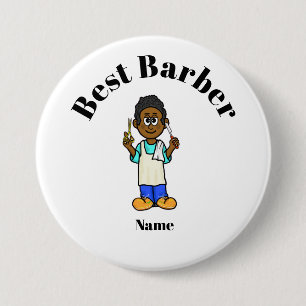 Best Barber Button - Black Barber Knapp
