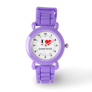 BEST. Barn I ❤️ Red Glitter Strap Watch Armbandsur