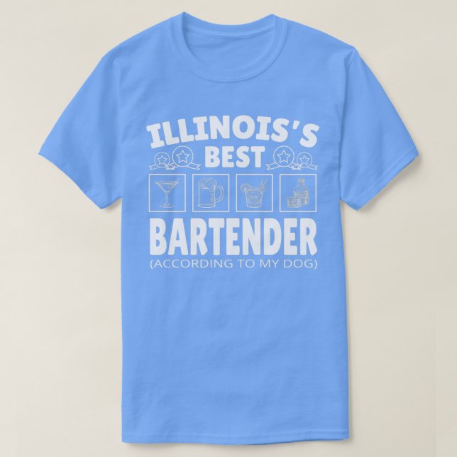 Best Bartender Illinois T Shirt (Design framsida)