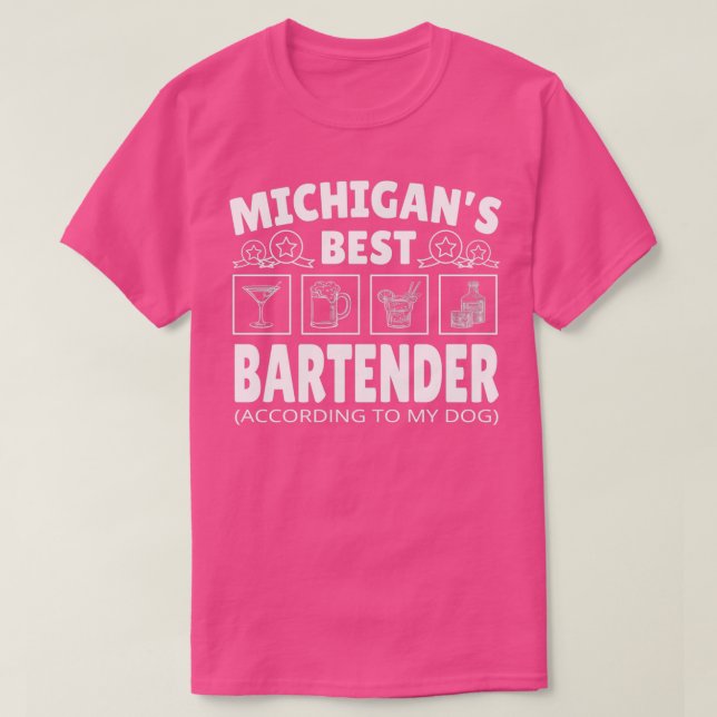 Best Bartender Michigan T Shirt (Design framsida)