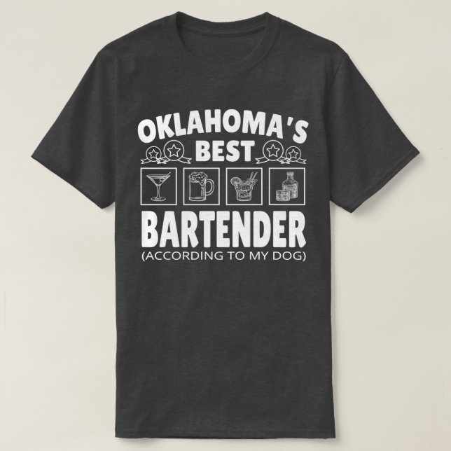 Best Bartender Oklahoma T Shirt (Design framsida)