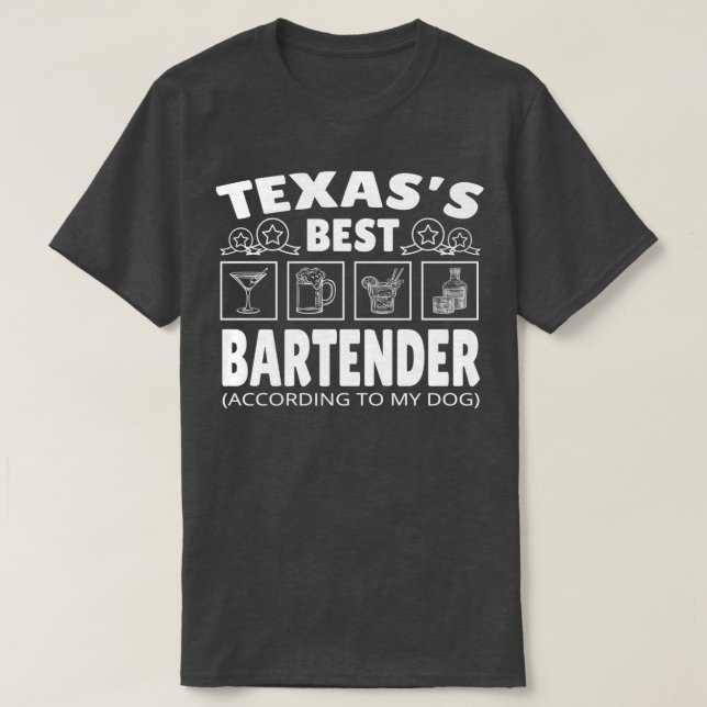 Best Bartender Texas T Shirt (Design framsida)