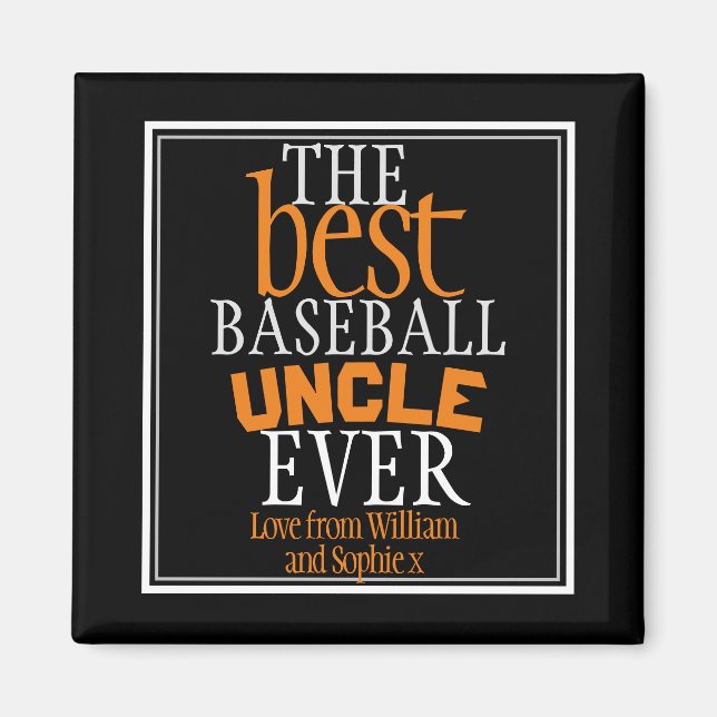 Best Baseball farbror Aldripography Black Magnet (Framsidan)