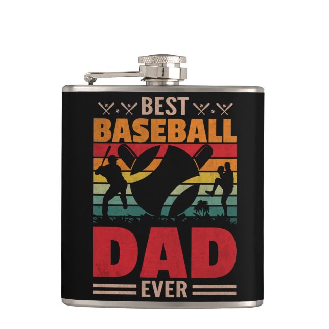 Best Baseball Pappa någonsin Fickplunta (Framsidan)