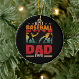 Best Baseball Pappa någonsin Julgransprydnad Keramik