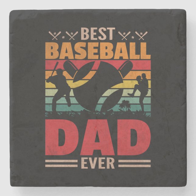 Best Baseball Pappa någonsin Stenunderlägg (Framsidan)