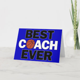 Best Basketball Coach Anpassningsbar Färg Hälsning Tack Kort