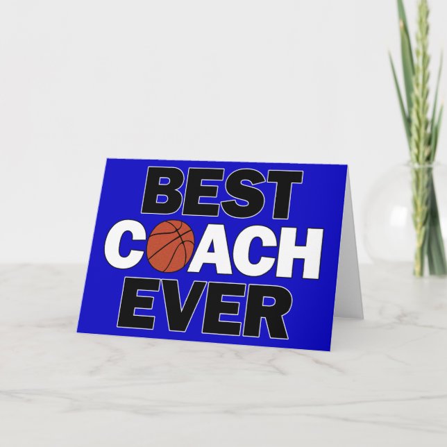 Best Basketball Coach Anpassningsbar Färg Hälsning Tack Kort (Framsida)