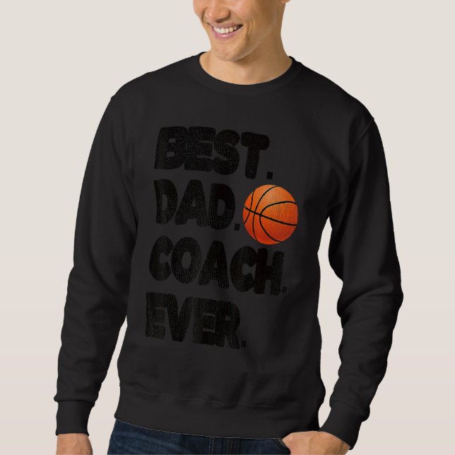 Best Basketball Coach Pappa Tränar Far 1 Lång Ärmad Tröja (Framsida)