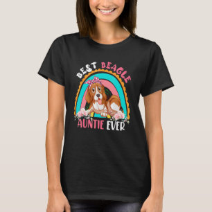 Best Beagle Auntie Alltid Cute Rainbow Flowers Hun T Shirt
