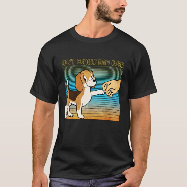 Best Beagle Dad Ever T- Shirt retro design T (Framsida)