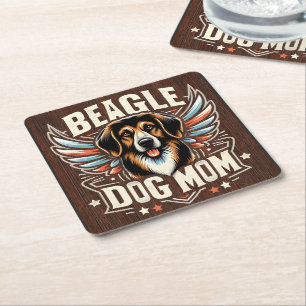 Best Beagle Hund Mamma någonsin - Beagle Hund älsk Underlägg Papper Kvadrat