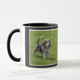 Best Beagle Hund Pappa och Proud Photo Black Coffe Mugg