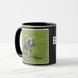 Best Beagle Hund Pappa och Proud Photo Black Coffe Mugg