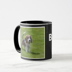 Best Beagle Hund Pappa och Proud Photo Black Coffe Mugg