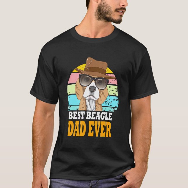 Best Beagle Pappa Hundar Retro Puppy Sunglass H T Shirt (Framsida)