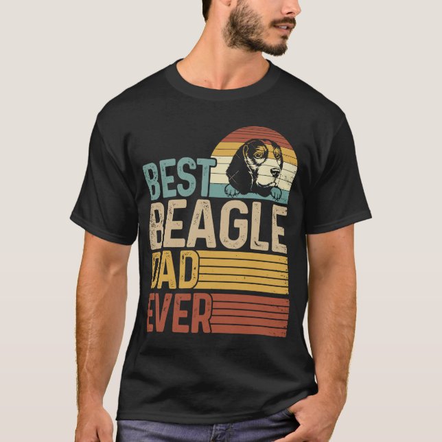 Best Beagle Pappa någonsin Retro Fars dag T Shirt (Framsida)