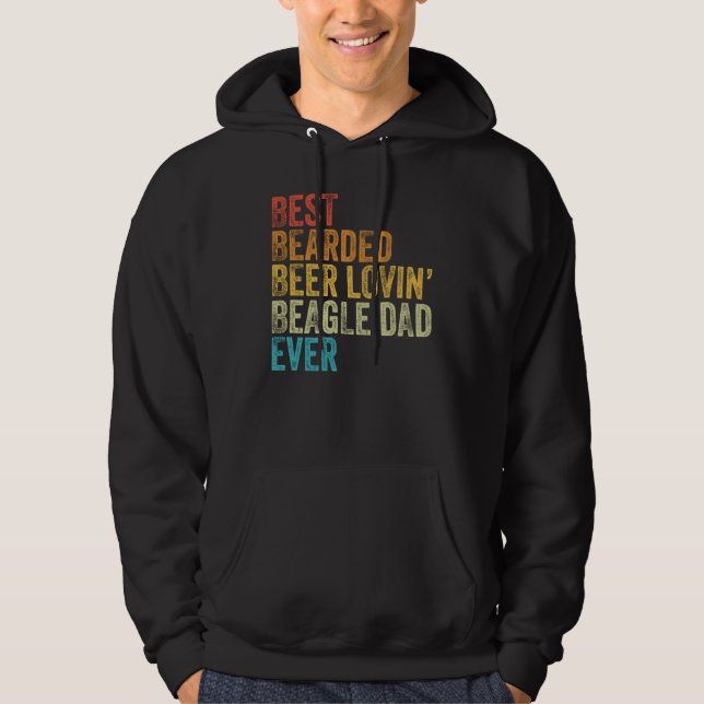 Best Bearded Beer Lovin Beagle Dad Pet  Dog Owner  Hoodie (Framsida)