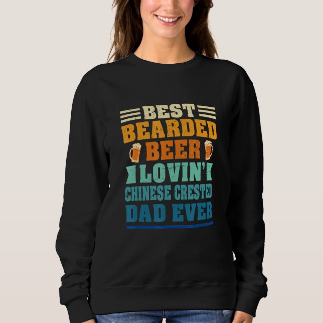 Best Bearded Beer Lovin' Chinese Crested Dad Funny T Shirt (Framsida)