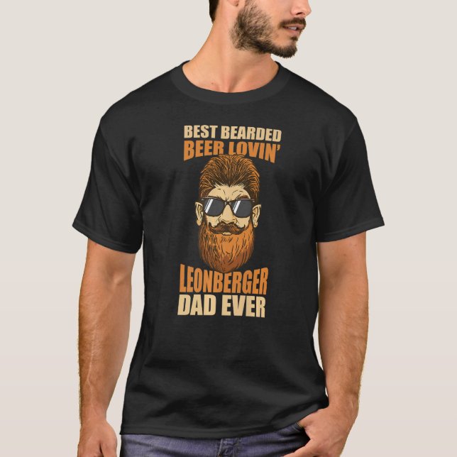 Best Bearded Beer Lovin' Leonberger Dad Father's D T Shirt (Framsida)